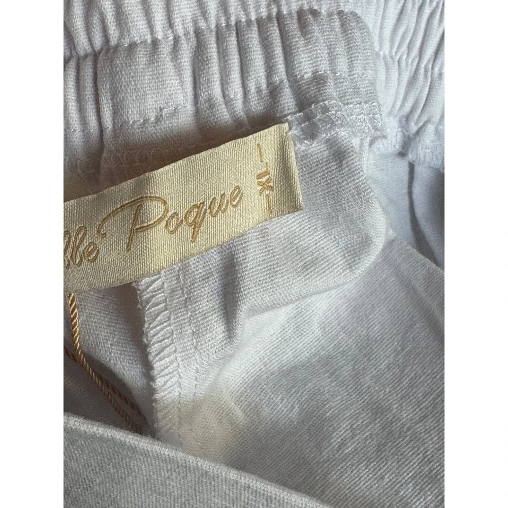 Belle Poque Womens White High Waisted‎ Pleated Dressy Shorts Retro Cuffed NEW